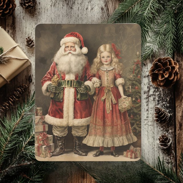 Rustik God Jul Med Tomte  Julkort (Skapare uppladdad)