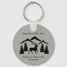 Rustik gråbuckjakt herrvecka nyckelring