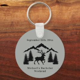 Rustik gråbuckjakt herrvecka nyckelring
