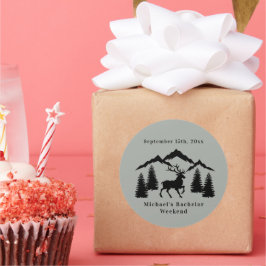 Rustik gråbuckjakt Herrweekend Runt Klistermärke