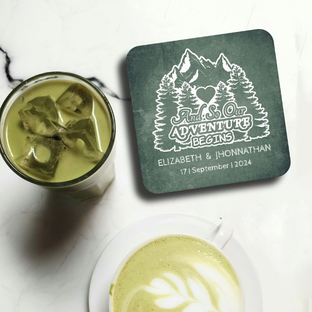 Rustik gränskrivtavla Tallberg Bröllop Underlägg Papper Kvadrat (Skapare uppladdad)