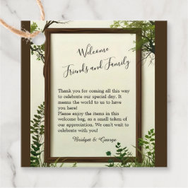 Rustik Greenery Träd Ram bröllop Gåvor Etiketter