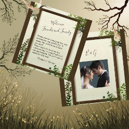 Rustik Greenery Träd Ram bröllop Gåvor Etiketter