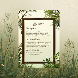 Rustik Greenery Träd Ram bröllop Tilläggskort