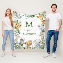 Rustik Greeny Safari Vilda djur Pojke Fleecefilt