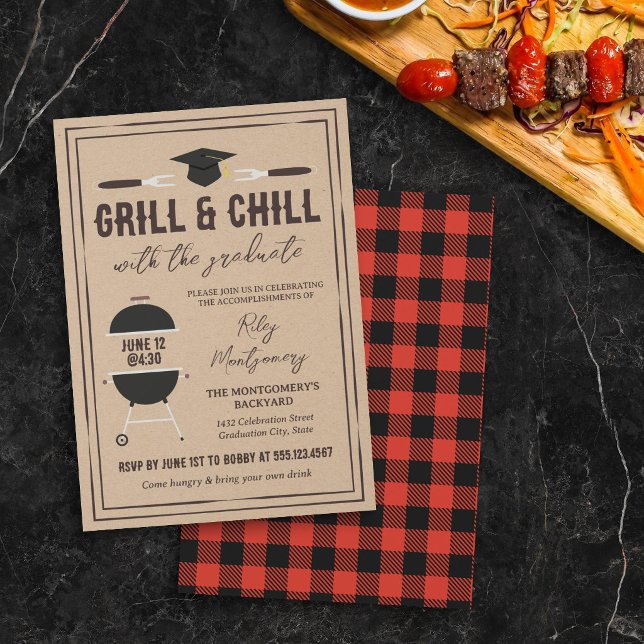Rustik Grill & Chill-utexamens BBQ-fest Inbjudningar (Skapare uppladdad)