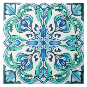 Rustik Grön Azulejo Kakelplatta