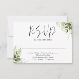 Rustik Grön Flora Elegant Bröllop OSA Kort