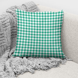 Rustik grön gingham-rutigt mönster kudde