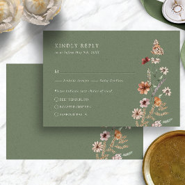 Rustik Grön RSVP-kort OSA Kort