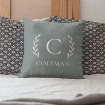 Rustik Grön Salvia Monogram Initial för Inomhus oc