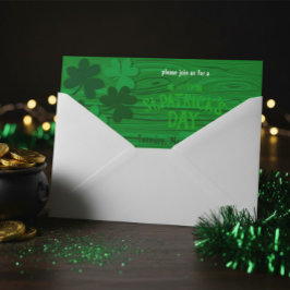 Rustik grön trä St. Patrick's Day-fest Inbjudningar