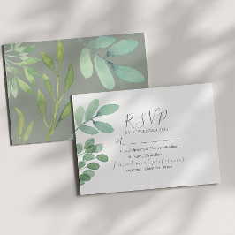 Rustik Grön Wedding RSVP-kort OSA Kort