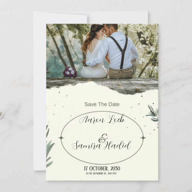 Rustik Grönsak Save the Date Bröllopsinbjudan Inbjudningar (Framsida)