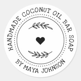 Rustik grönsakshandgjord tvål runt klistermärke