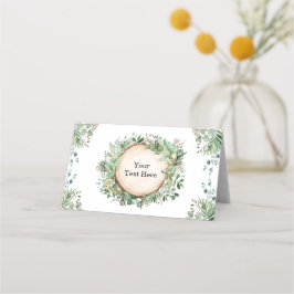 Rustik grönska botanisk skog neutral dusch placeringskort