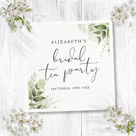 Rustik grönska Elegant bröllops-teparty Pappersservett