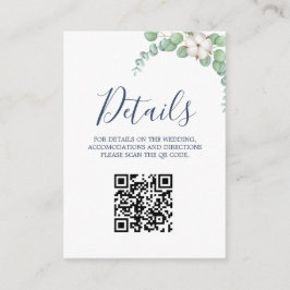 Rustik grönska Eukalyptus Sommarbröllop. Tilläggskort