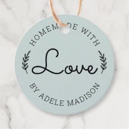 Rustik grönska handgjord med kärlek gåvor etiketter