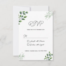 Rustik Grönskande RSVP-kort Inbjudan