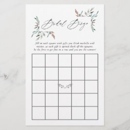Rustik grönskande vinter bröllopsdusch Bingo