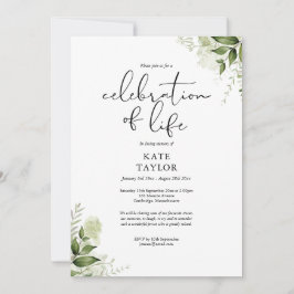 Rustik grönskas firande av livets slutskede inbjudningar