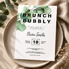 Rustik Grönsklig Brunch och Bubbly Bröllopsfest Inbjudningar