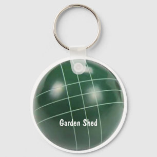 Rustik grönt bocce boll realistiska design nyckelring