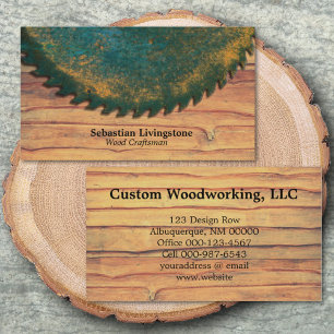 Rustik Grönt Circular Saw Woodworking Professionel Visitkort