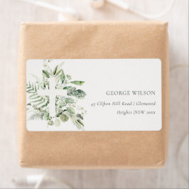 Rustik Grönt Eucalyptus Fern Foliage Kor Adress Fraktsedel