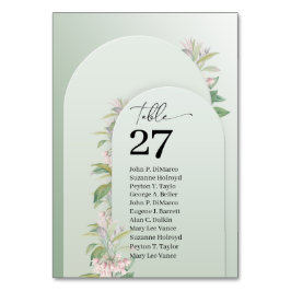 Rustik grönt för damm i bågen löv  blommigt bordsnummer