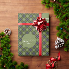 Rustik Grönt Play Tartan-familjens jul Presentpapper