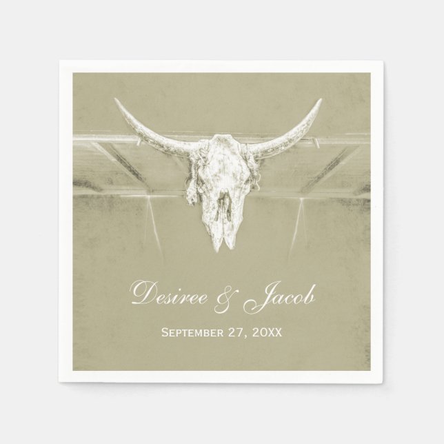 Rustik Grönt Vit Western cellull Pappersservett (Framsidan)