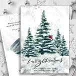 Rustik Grönt Winter Gräs Träd Red Cardinal Bird Julkort<br><div class="desc">Rustic Grönt Winter Gräs Träd Red Kardinal Bird Watercolor Helgdag Card. Skicka semesterhälsningar till dina kära med det här enkla och moderna fotodesignkortet av festlig natur från färg stil! Med en snödag i ett berg med hög, mjuk grönt, målad vattenfärgsskog gräs träd och en vinterröd fågel vid träd. Klicka på...</div>
