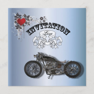 Rustik grunge motorcykel Biker bröllop Meddelande