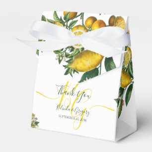 Rustik gul citron & lövgrönska bröllop presentaskar