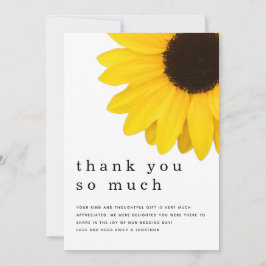 Rustik Gul Solros Tacksamhet Nygifta Tack Kort