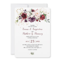 Rustik guld burgunder vin rosablommande bröllop