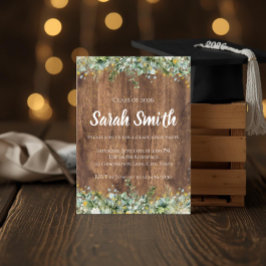 Rustik Guld Eukalyptus & Vit Blommig Trägradient Inbjudningar