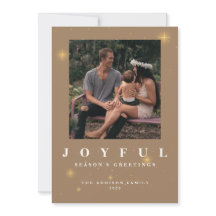Rustik Guld Glädjerik Jul Två Foto Julkort