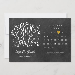 Rustik Guld Hjärtkalender Spara Datum Inbjudningar