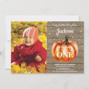 Rustik Halloween-födelsedagsinbjudan Guld Inbjudningar