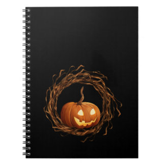Rustik Halloween Jack O Lantern Kvistrans Ram Anteckningsbok