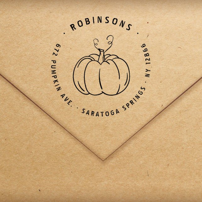 Rustik Halloween-pumpa Höst Returadress Stämpel (Skapare uppladdad)