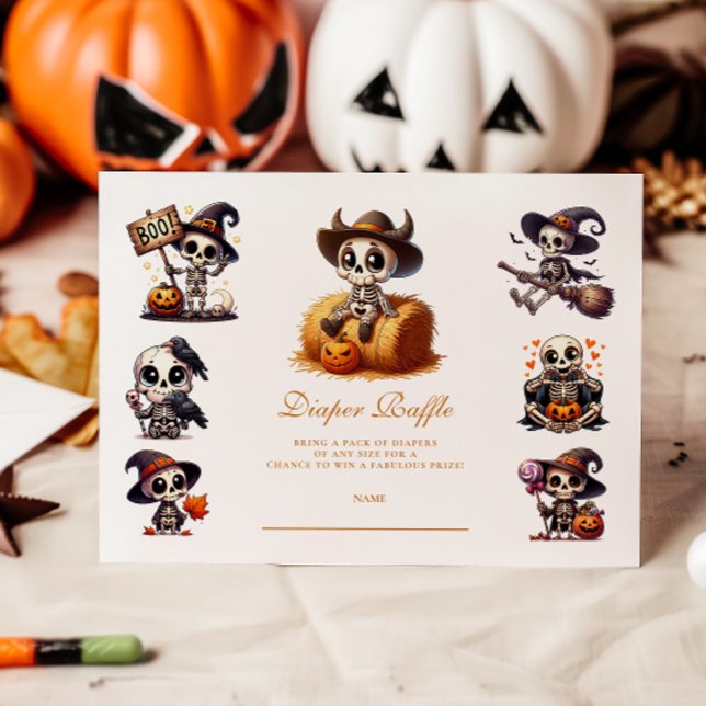 Rustik Halloween-skelett blöj-rea Tilläggskort (Skapare uppladdad)