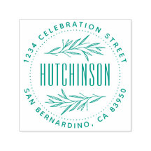 Rustik handdragen Grenar Round-Returadress