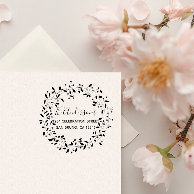 Rustik Handdragen Returadress för botaniskt andedr Stämpel (Skapare uppladdad)