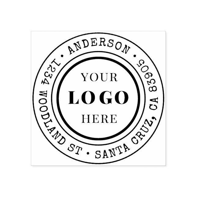 Rustik handdragen Returadress för rundad Logotyp Stämpel (Tryck)