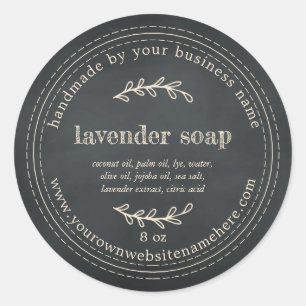 Rustik handgjord Lavender Soap-kalkylpanel Runt Klistermärke