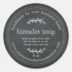Rustik handgjord Lavender Soap-kalkylpanel Runt Klistermärke